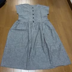 マタニティ ワンピース グレー 前開き