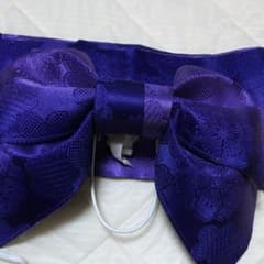 浴衣用 作り帯 パープル 花柄のサムネイル