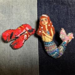 tamao 人魚姫ブローチ 人魚姫 ロブスターのサムネイル
