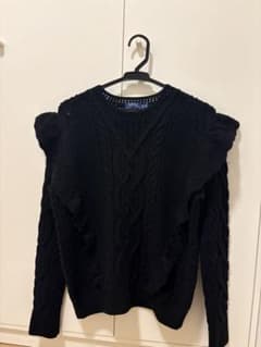 レアPOLO RALPH LAUREN フリル ケーブルニット ブラックのサムネイル