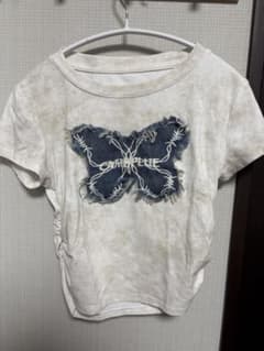 spray 蝶モチーフ デニムアップリケ Tシャツのサムネイル