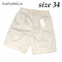 新品　サイズ34（XLサイズ位）ナナミカ　日本製　チノ ショートパンツ　ベージュ 新品 サイズ34（XLサイズ位）ナナミカ 日本製 チノ ショートパンツ