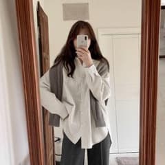 ストライプルーズシルエットコットンシャツのサムネイル