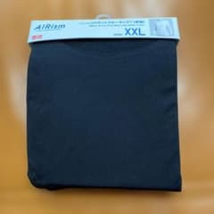 UNIQLO AIRism UVカットクルーネックT 長袖 ブラック XXL