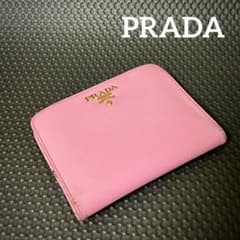 PRADA/プラダ☆サフィアーノ☆コンパクトウォレット☆ピンク☆コイン