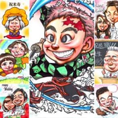 世界で1枚のオーダーメイド似顔絵★アレンジok★記念日★結婚式★誕生日★ 世界で1枚の手描きのオーダーメイド似顔絵☆アレンジok誕生日☆記念日