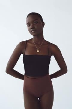 Zara Ribbed Bandeau Topのサムネイル