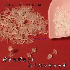 ＊りーお様専用ページ＊【100ヶずつ】樹脂製 ポストピアス＆シリコンキャッチのサムネイル