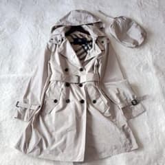 美品　バーバリーロンドン　トレンチコート　メガチェック　2way　グレー　L ✨バーバリー ノバチェック メガ トレンチコート レイン 2way 大きい