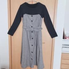 マタニティ秋冬グレンチェックワンピースのサムネイル