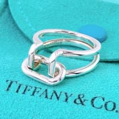 極美品レア ティファニー ハードウェア 2ロウ リング 10号 シルバー925