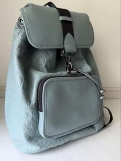COACH シグネチャー レザー バックパック スモーキーライトブルー COACH シグネチャー レザー バックパック スモーキーライトブルー