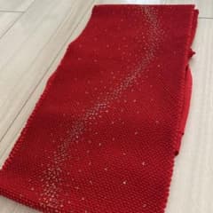 成人式　振袖用　真紅の帯揚げ　グリッターのサムネイル