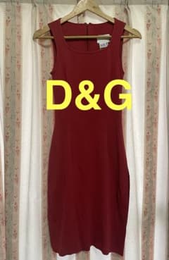 【D&G】ワンピース ノースリーブ Sサイズ レッド スリット イタリア製のサムネイル