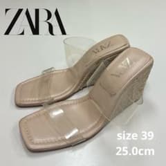 ZARA beige clear strap sandals, size 39 (25.5cm)