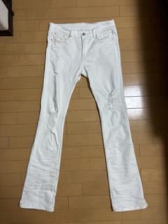 mnml ダメージデニムフレアパンツ ホワイト 32インチ mnml ダメージデニムフレアパンツ ホワイト 32インチ - メルカリ