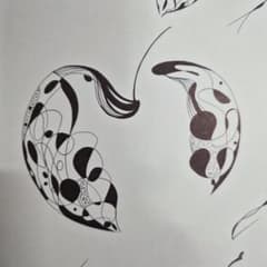 リンゴオリジナルペン画 抽象画 アート - メルカリ
