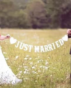 JUST MARRIED ガーランド ホワイトのサムネイル