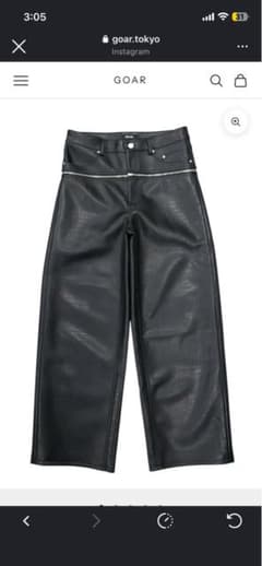 GOAR ARCHIVE MATTE LEATHER BLACK PANTS - メルカリ