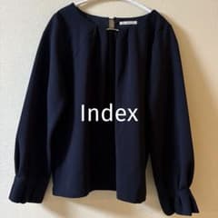 Index ネイビー 前面タックブラウスのサムネイル