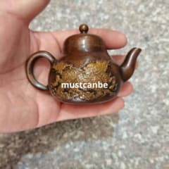 銅制 麒麟茶壺 手把壺 水滴壺 墨壺 文房具 工芸品 置物 - メルカリ