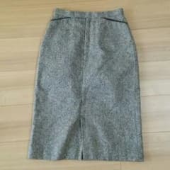 値下げ★COMME CA ISM　膝下ツイードスカート　Sのサムネイル