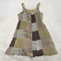 y2k フェアリーコア 森ガール パッチワーク風 チュニック 花柄 綿