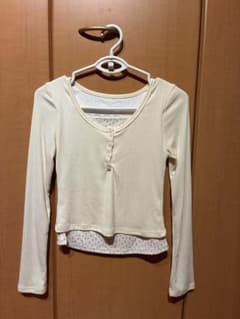 花柄長袖リブトップスのサムネイル