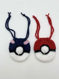 ハンドメイド 巾着袋 モンスターボール風 2個セットのサムネイル