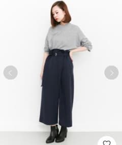 Wデザインパンツ　ネイビーのサムネイル
