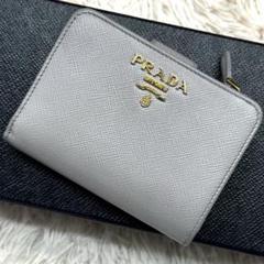 極美品✨プラダ 二つ折り財布 サフィアーノ バイカラー パープル