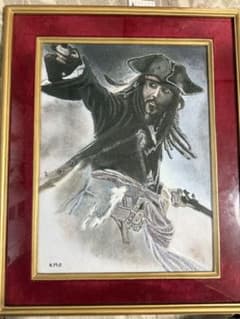 【特大サイズ】ミャンマー産 天然石 宝石画 ジャック・スパロウ（40×50cm）のサムネイル