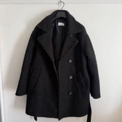 OHOTOR Boucle 2wayウールハーフコート/ブラックのサムネイル