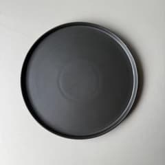 미노야키 절립 플레이트 블랙 매트 24cm
