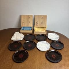 象彦　菊 銘々皿　黒8枚セット 菊 銘々皿 五客セット（全2色） – 象彦 公式オンラインショップ