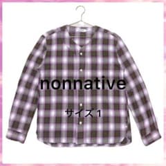 nonnative オンブレ チェックシャツ バンドカラー サイズ1 S〜M - メルカリ