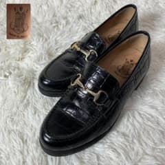 極美品 スペイン製 CALZADOS クロコ ビットローファー レザー 23cm