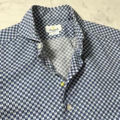 美品 Giannetto SLIM FIT 総柄 長袖シャツ コットン S 白青 美品 Giannetto SLIM FIT 総柄 長袖シャツ コットン S 白青 - メルカリ