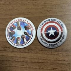 キャプテンアメリカ　グッズ　アクリルスタンド　缶バッジ　マーベル　アベンジャーズ MARVEL アベンジャーズ エンドゲーム キャプテン・アメリカ 缶バッジ 2