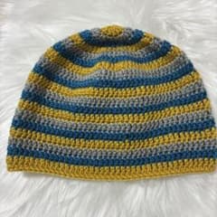 ハンドメイド クラッシャーハット ビーニー ニット帽のサムネイル
