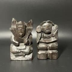時代物 木彫 恵比寿大黒 一対｜縁起物 商売繁盛 福神 置物◎古道具庵々 m30696735262_1.jpg?1767284081