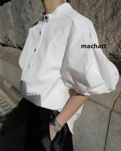 MACHATT 半袖ブラウス machatt マチャット ボリュームスリーブブラウス 半袖 シャツ F - メルカリ
