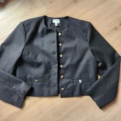 H&M ノーカラージャケット ブラック Sのサムネイル