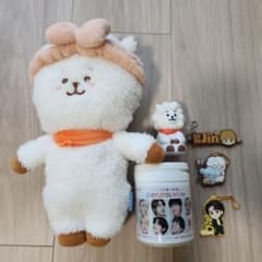 BTS JIN BT21 RJ 봉제인형 공식 소후비 고무 스트랩 등