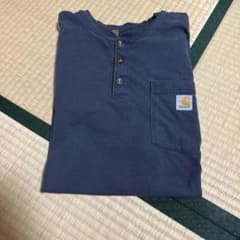 Carhartt ヘンリーネック ポケットTシャツ ネイビーのサムネイル