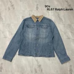 90s RL67 ラルフローレン デニムジャケット 襟コーデュロイ アメカジ 