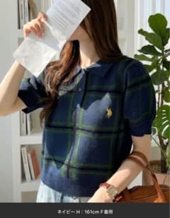 U.S. POLO ASSN. チェック柄 ニットポロ 半袖のサムネイル