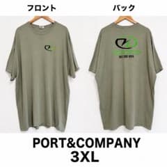 PORT&COMPANY 3XL カーキ 企業ロゴ 両面プリントTシャツ 古着のサムネイル