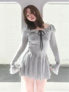 Andmary Hana knit mini dress gray AM1239 - メルカリ