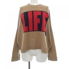MONCLER モンクレール LIFE ロゴ ニット セーター ベージュ×レッドのサムネイル